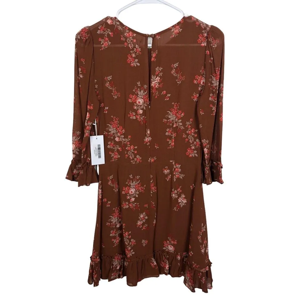 NEW Reformation Doutzen Floral Mini Dress in Nona Women's Size 6 - Image 4