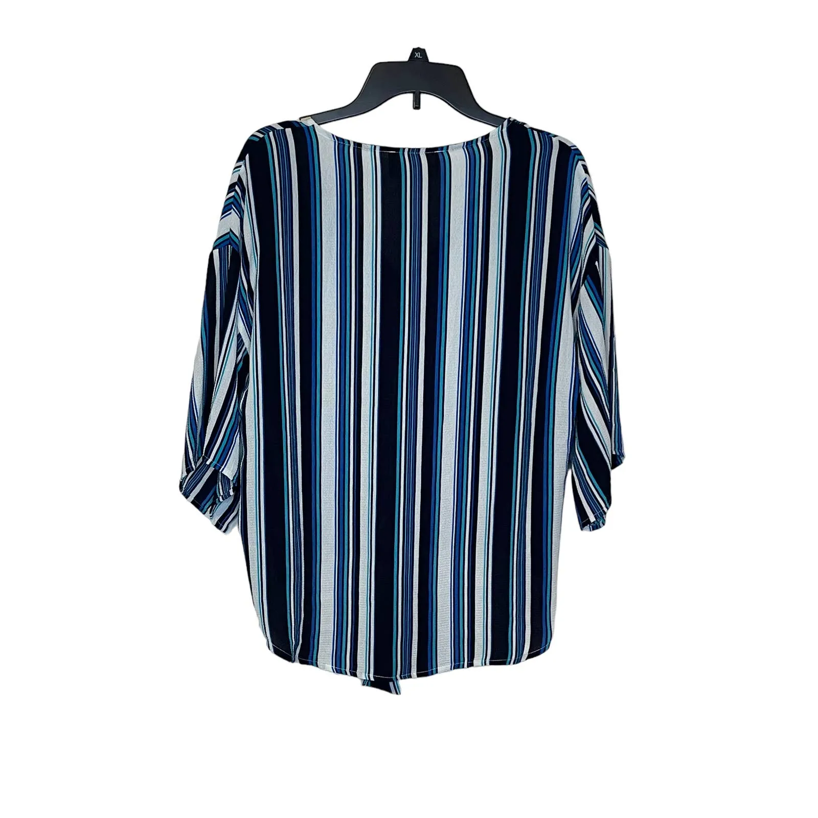 Hyped Unicorn‎ Women Stripe Tie Front V-Neck Top Hi-Lo Dolman Sleeve Small NWT - Image 7