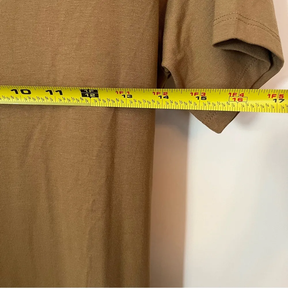 Banana Republic T-Shirt Midi Dress Tan with Tie Waist & Slit Women’s Medium Tall - Image 10