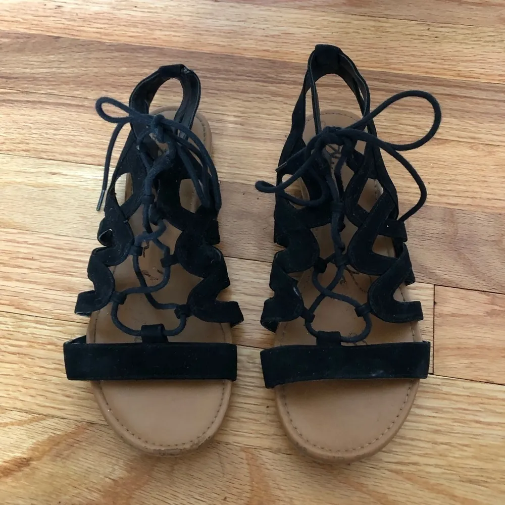 American Rag Lace Up Sandals Black 7 - Image 2