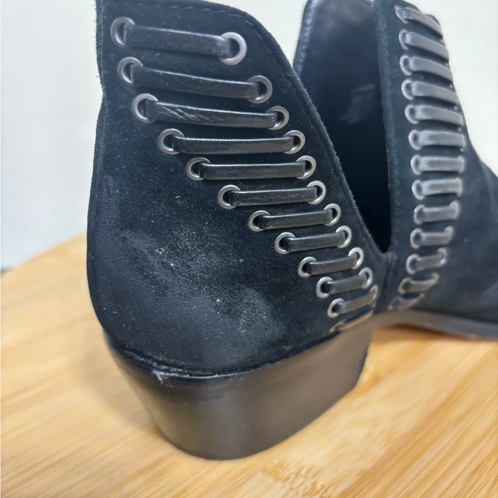 Vince Camuto Pevista Women's 9 Black Genuine‎ Leather Almond Toe Cut out Booties - Image 8