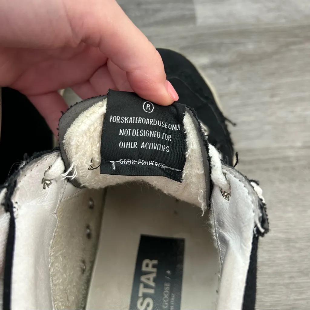 Golden Goose Mid Star Black High Top Skater Sneakers Streetwear Italian Size 37 - Image 6