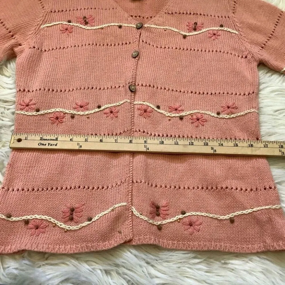 Real Comfort Vintage Bead Wooden Butterfly Cute Kawaii Unique Size Small Sweater - Image 8