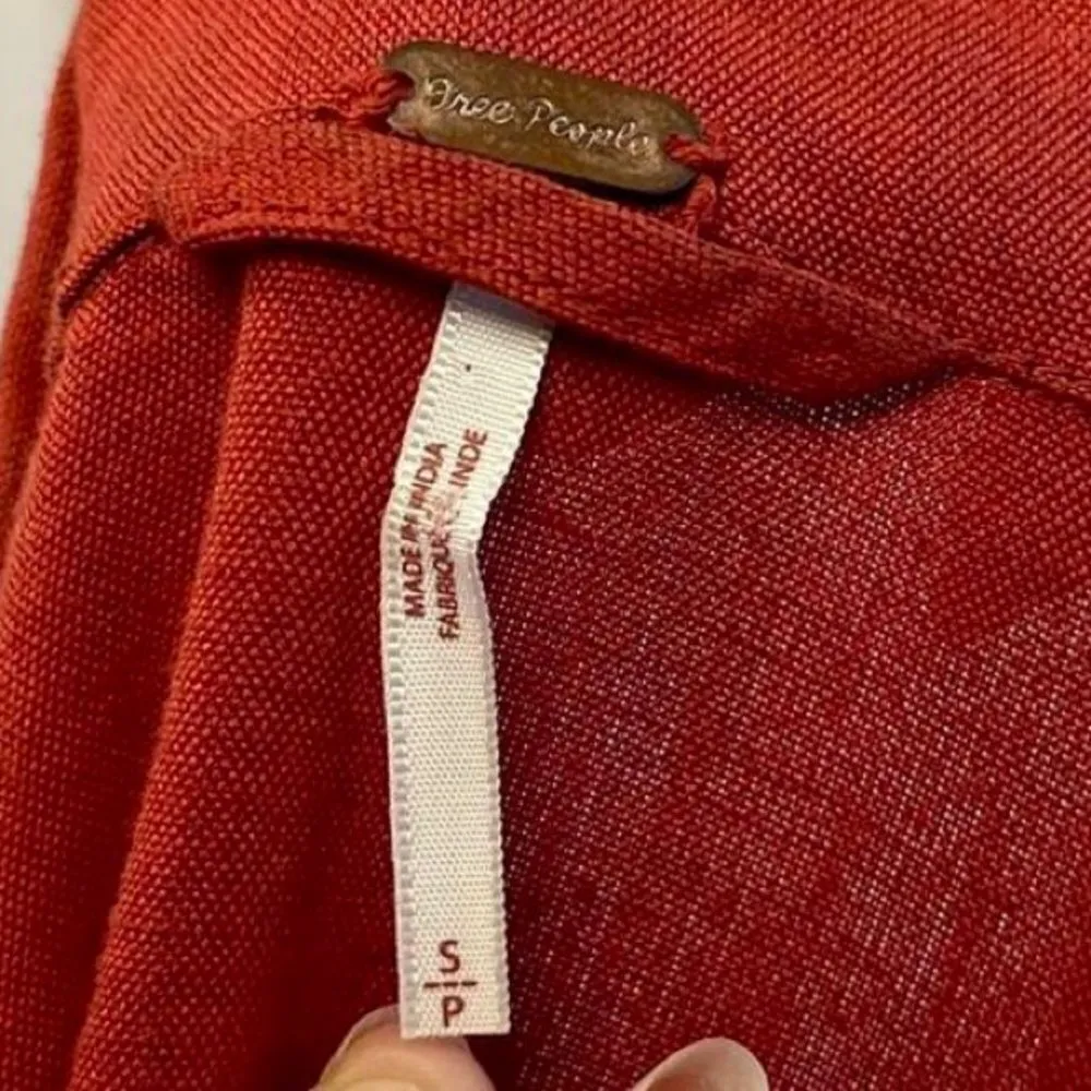 Free People lightweight blazer linen blend red orange small - Image 5