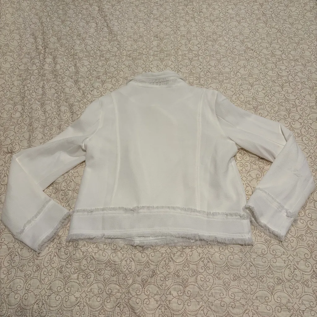 JOH Women's Cream Blazer with Zipper Accents Size XL - Image 14