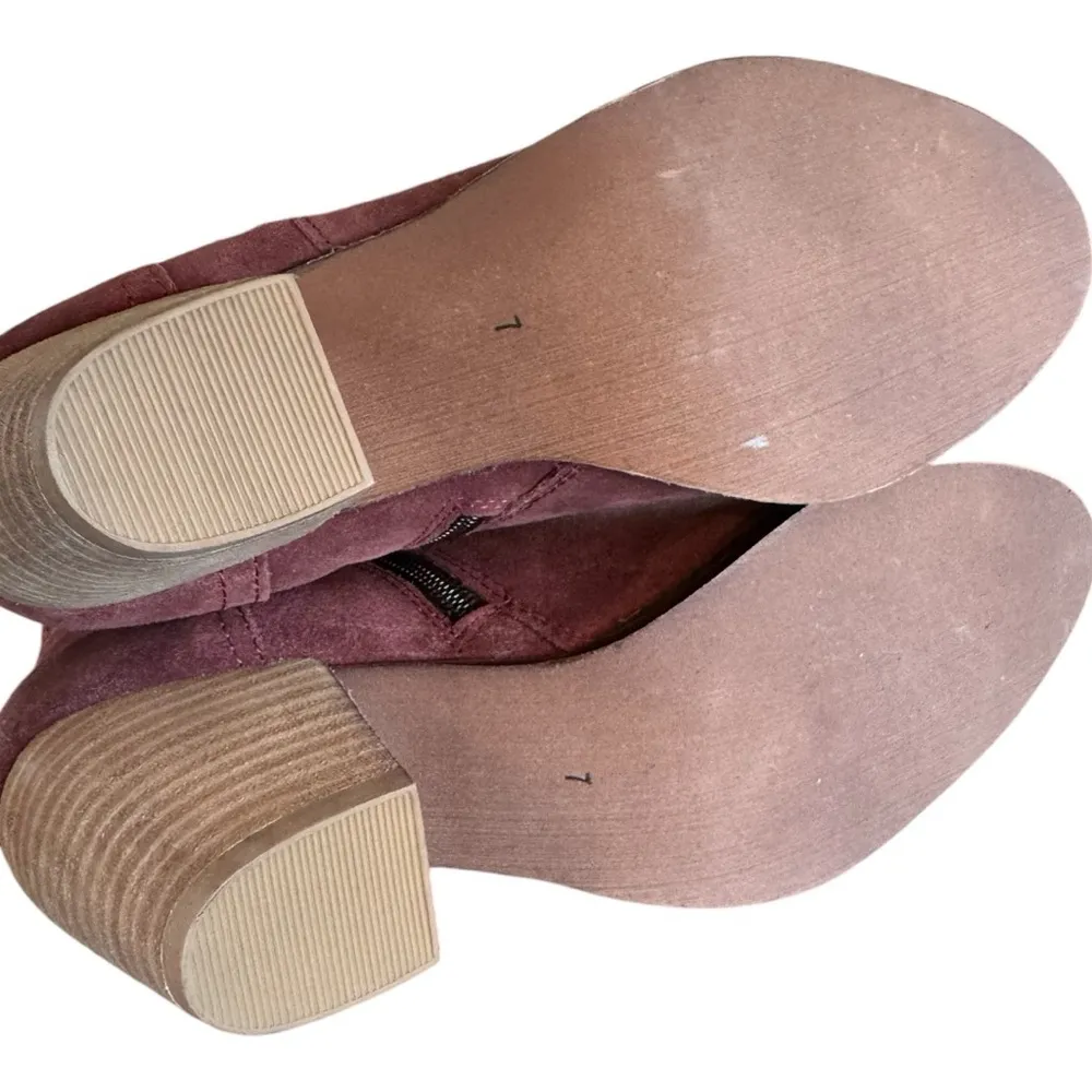 Diba sequoia suede burgundy maroon heeled ankle booties boots western southern Red Size 7 - Image 5