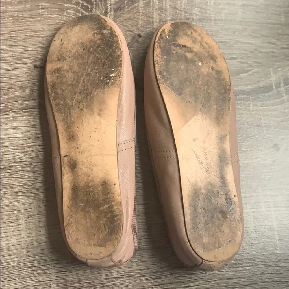 Zara | Leather Ballerina Flats Size 35 Baby Pink - Image 3