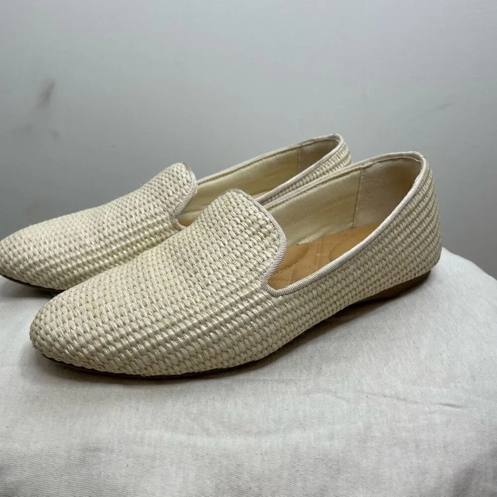 Birdies Starling Loafers Natural Beige White Size 7 Woven Slip On Woven Flat - Image 6
