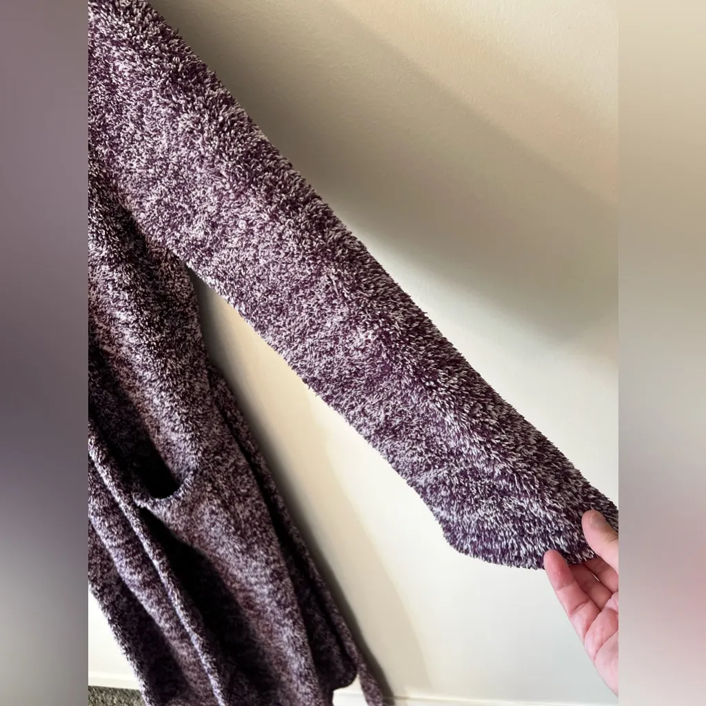 Barefoot Dreams Cozychic Knit‎ Purple Soft Robe With Tie Women’s Size 2 - Image 4