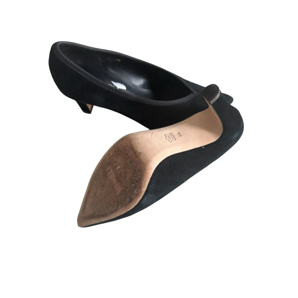 VAN ELI Womens Black Suede Pointed Heels Size 6 - Image 7