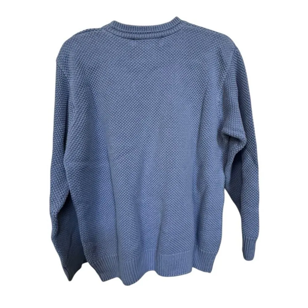 Appleseed’s Cable Knit Pullover Sweater Women’s Size XL Blue Cotton 1X Winter - Image 3