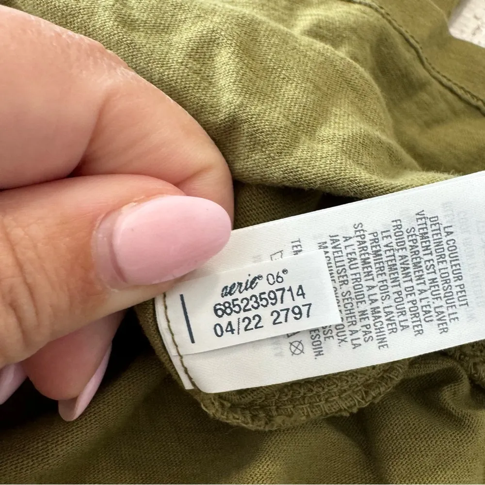 Aerie  Oversized Henley Tee NWT size Small Olive‎ Green Short Sleeves Snap Front - Image 10