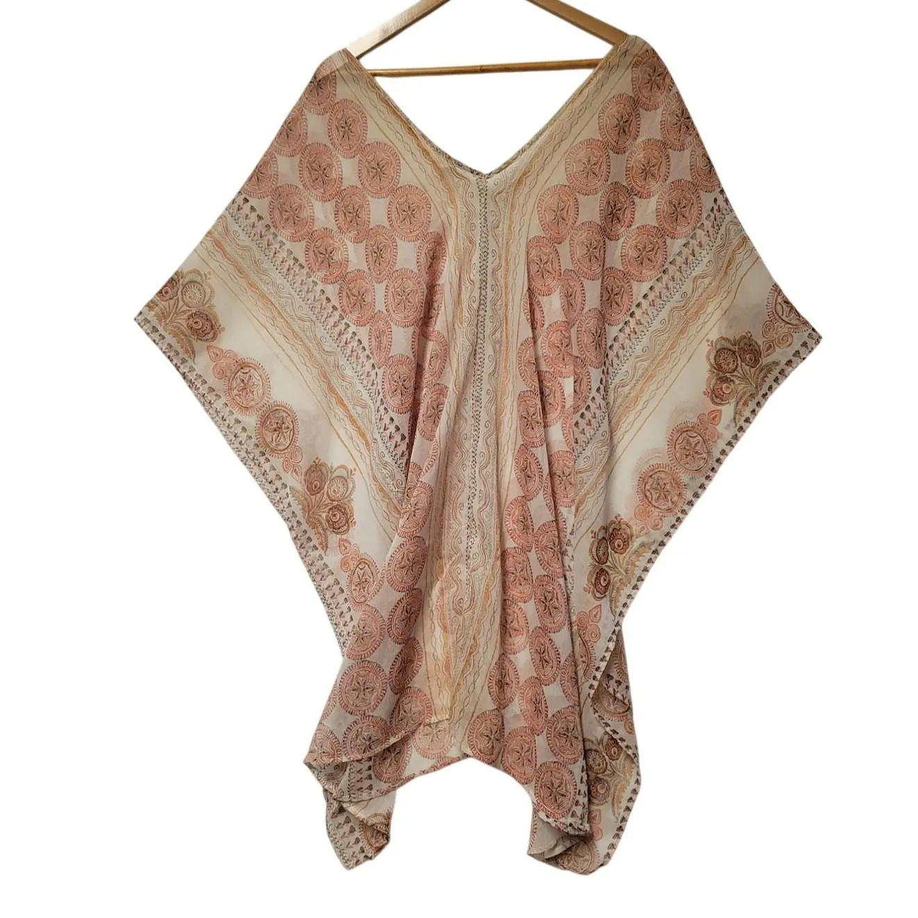 Sheer‎ Kimono Style Swim Cover Beachy Festival Boho Hippie Resort Wear Size S/M - Image 3