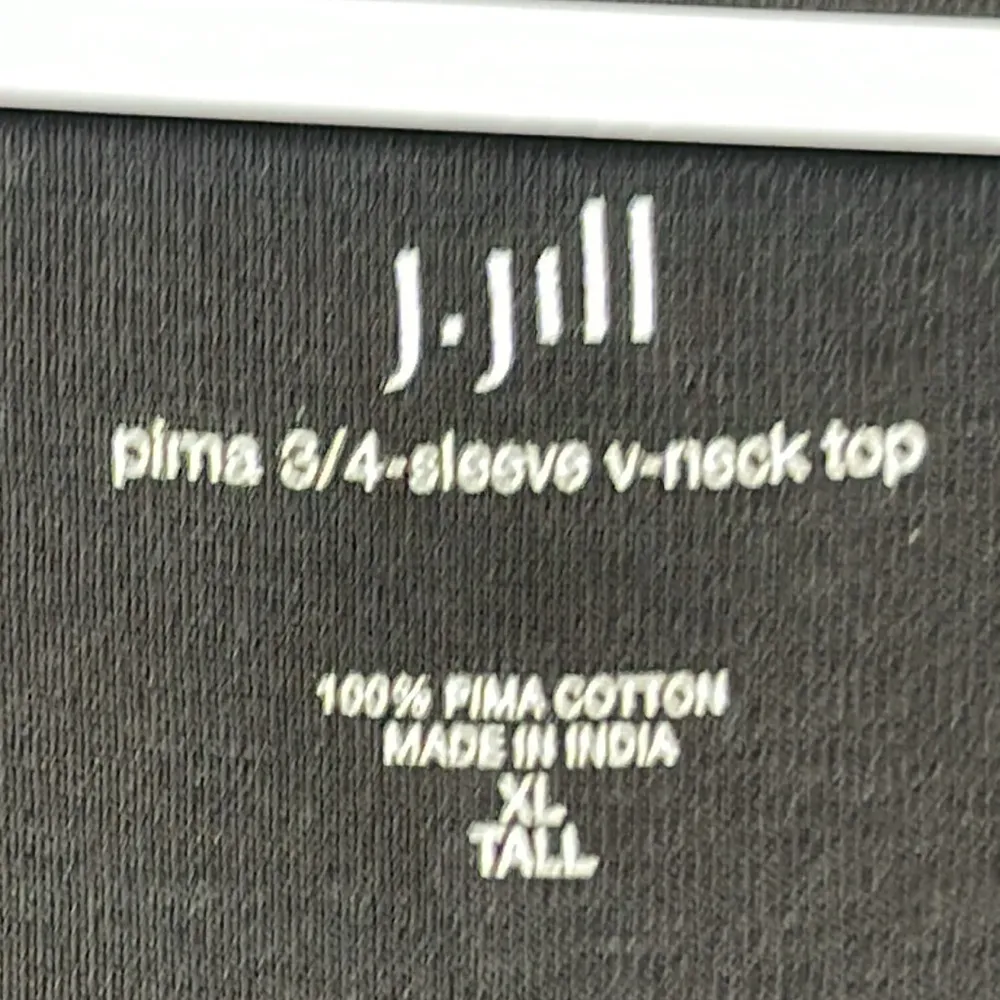 J Jill Black Pima 3/4 Sleeve V - Image 7