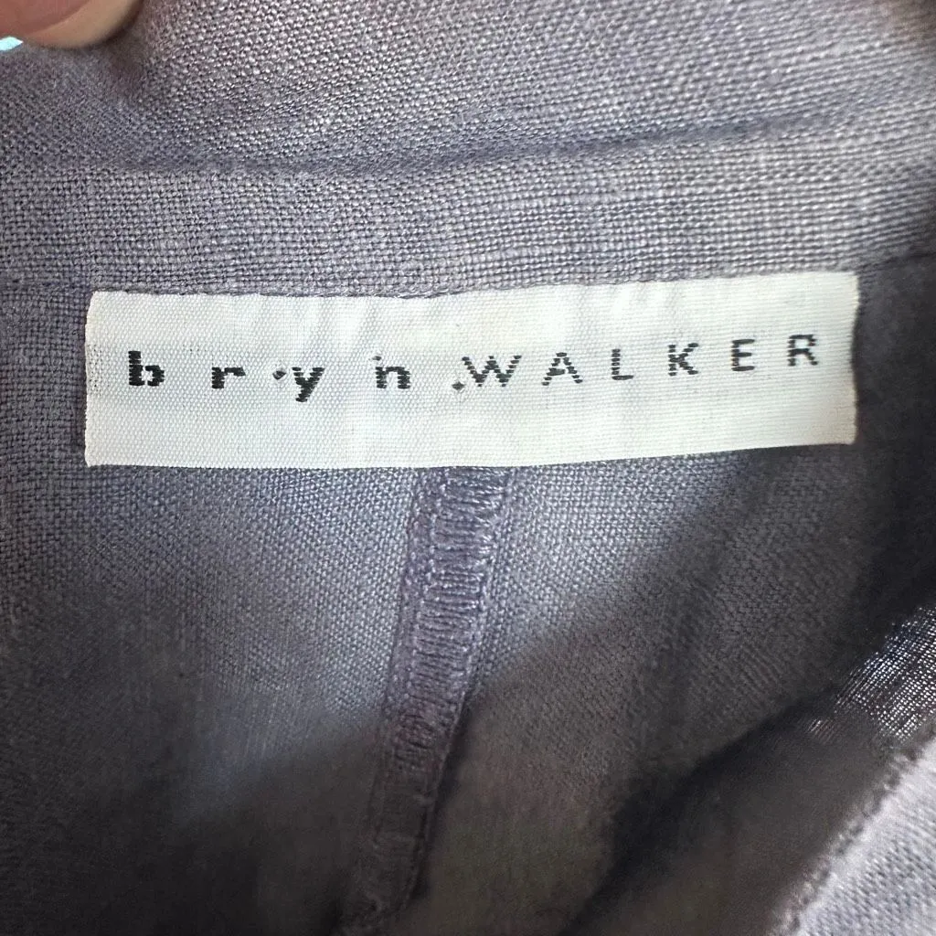 Bryn Walker lagenlook linen flowy artsy M button down top - Image 4