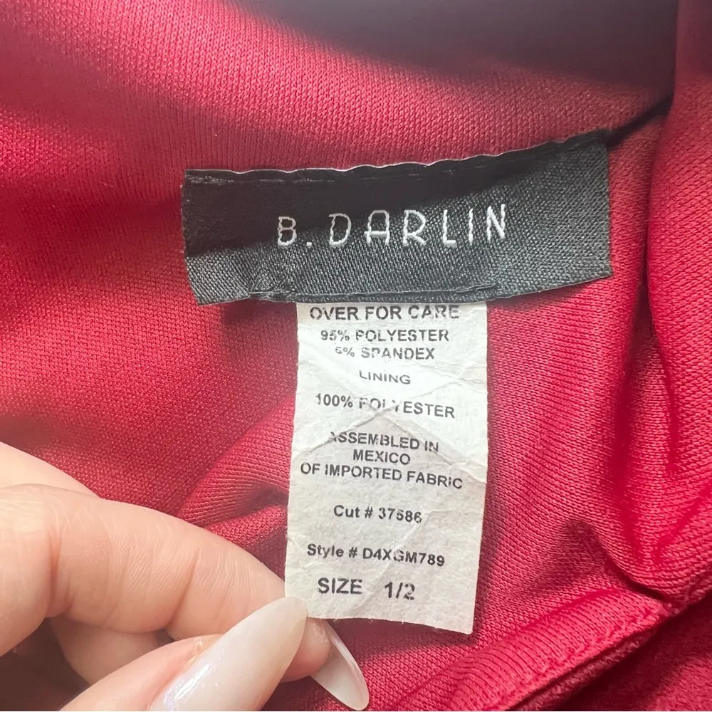 B Darlin Junior Maroon Semi Formal Cocktail Dress Size 1/2 - Image 4