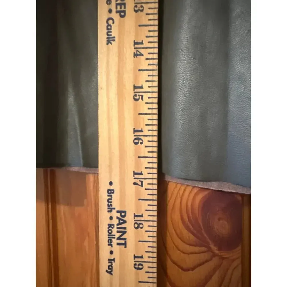 Aritzia Wilfred Free Faux Leather Wrap Mini Skirt M Olive Green Edgy Fall Style - Image 5