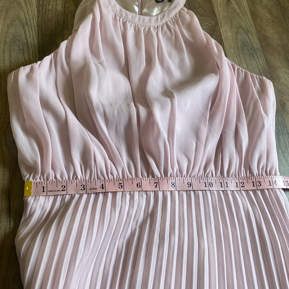 Chi Chi London High Neck Pleated Maxi Evening Dress in Blush Pink Size 8 - Image 13