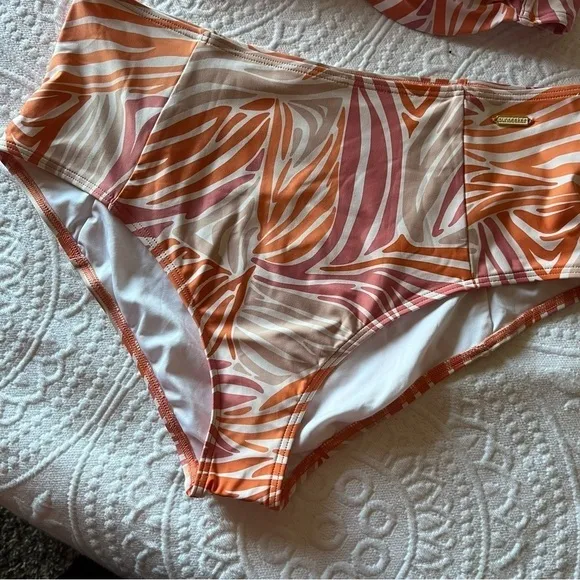 SUNSEEKER‎ Sunkissed Safari Rust BIKINI SWIMSUIT Pink Size M - Image 5