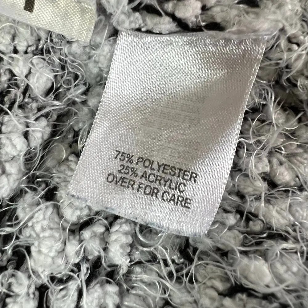 Relativity Womens Chunky Knit Sweater Pullover Crop Top Black White Stripes XL - Image 7