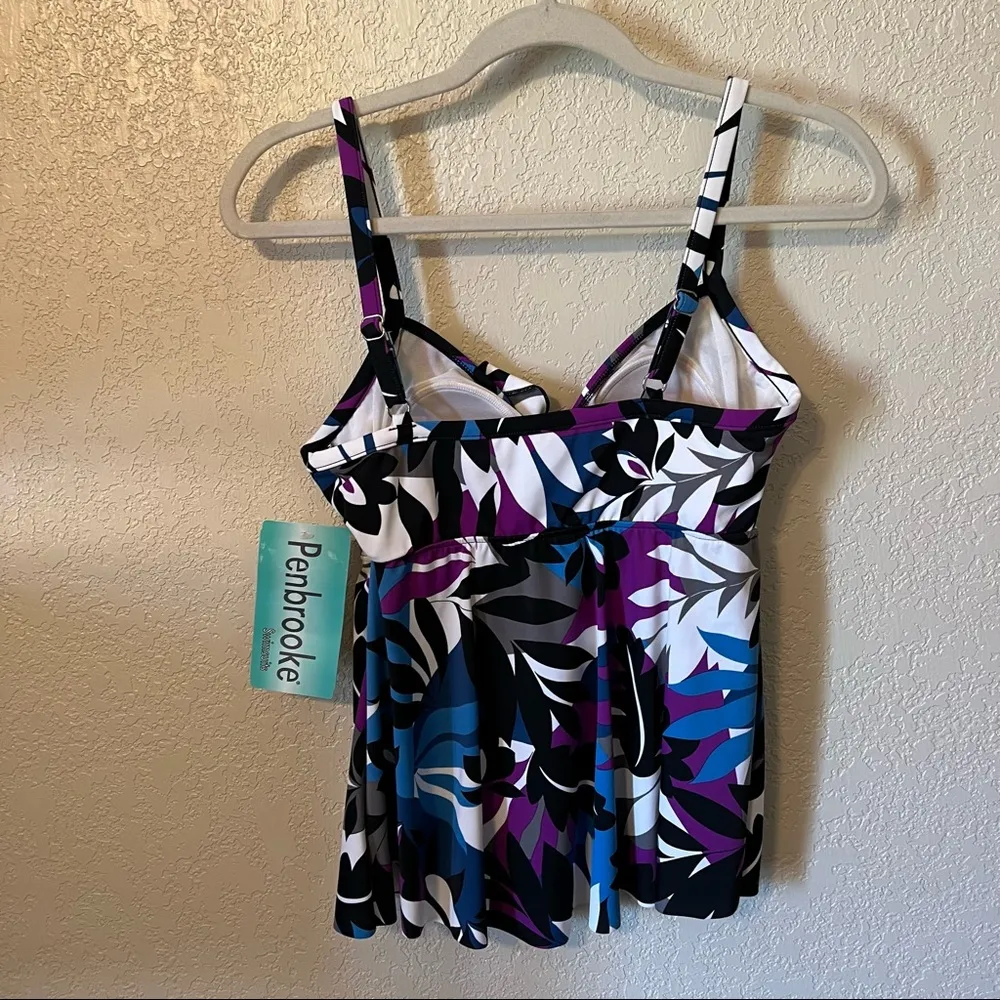 Penbrooke Tankini Swimsuit Floral Print Set Size 10 - Image 8