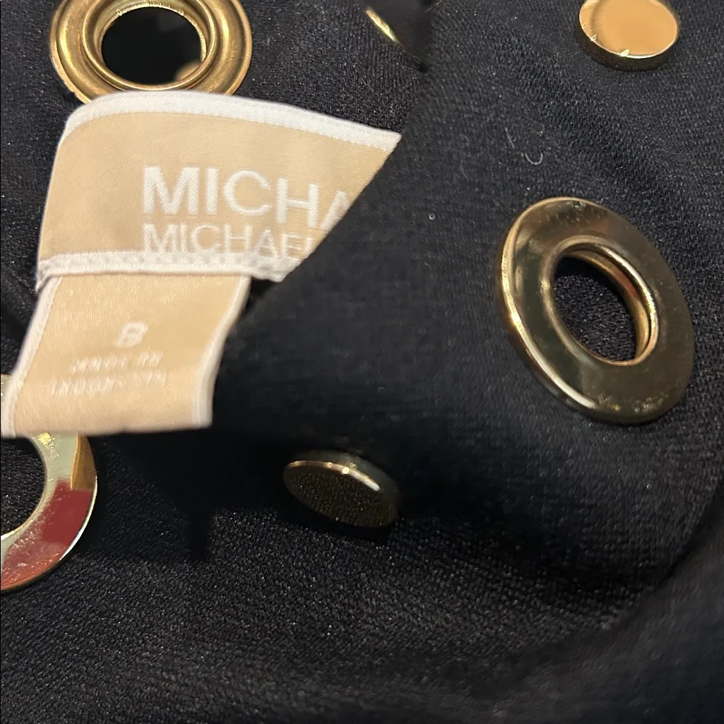 MICHAEL KORS black dress with gold hardware Size 8 - Image 5