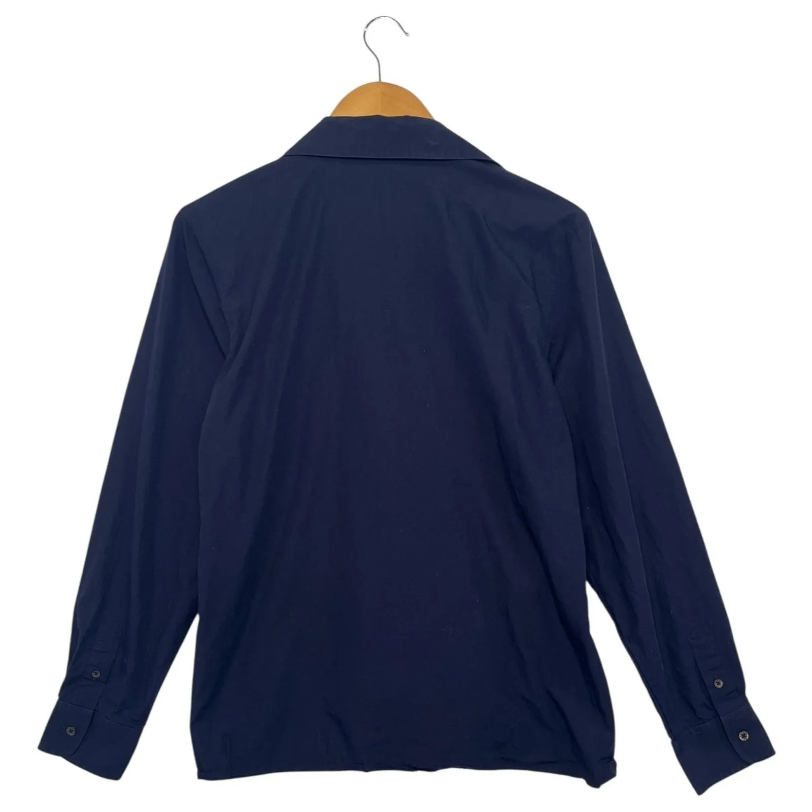 VTG Lauren Ralph Lauren Top Womens Medium Black Cotton Wrap 90s Retro Y2K - Image 2