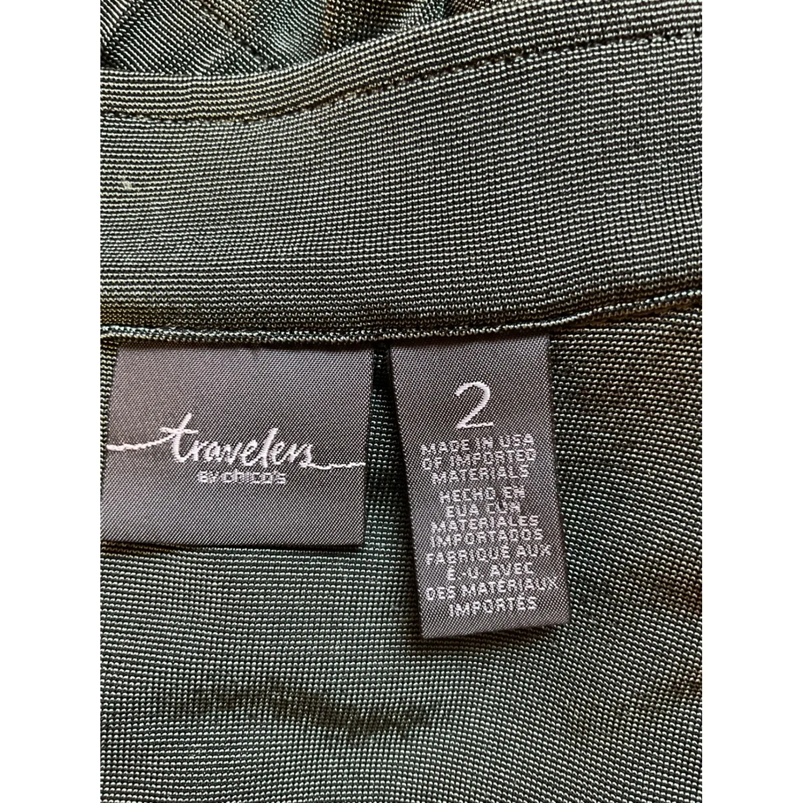 Chico's Traveler Women's Long Sleeve Cinch Waist Green Blazer Jacket Size Large - Image 8