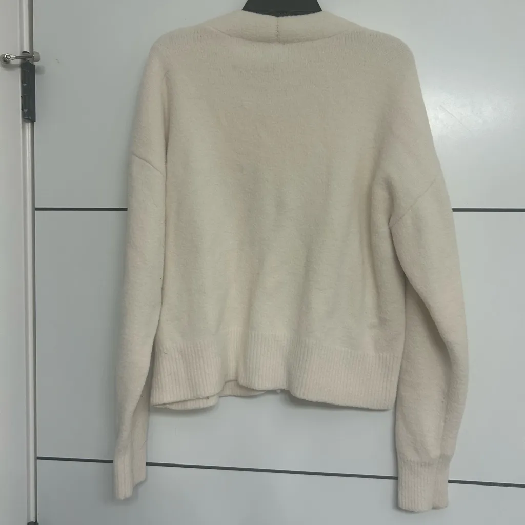 A New Day Women’s Small Cream Button Up Knit Cardigan Sweater Long Sleeve Cozy - Image 5