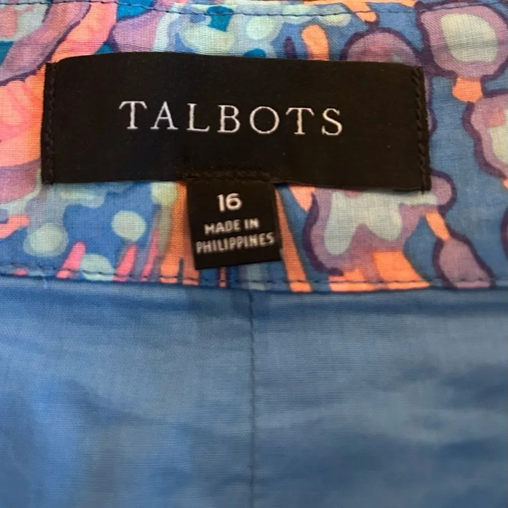 Talbots Blue Voile Lined Maxi Skirt in Flowing Floral Size 16 Style # P222018231 - Image 9