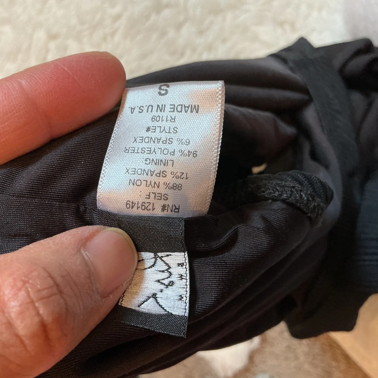 Rik K Swim Black Ribbed High Neck Racerback One Piece Swimsuit Size S - Image 6