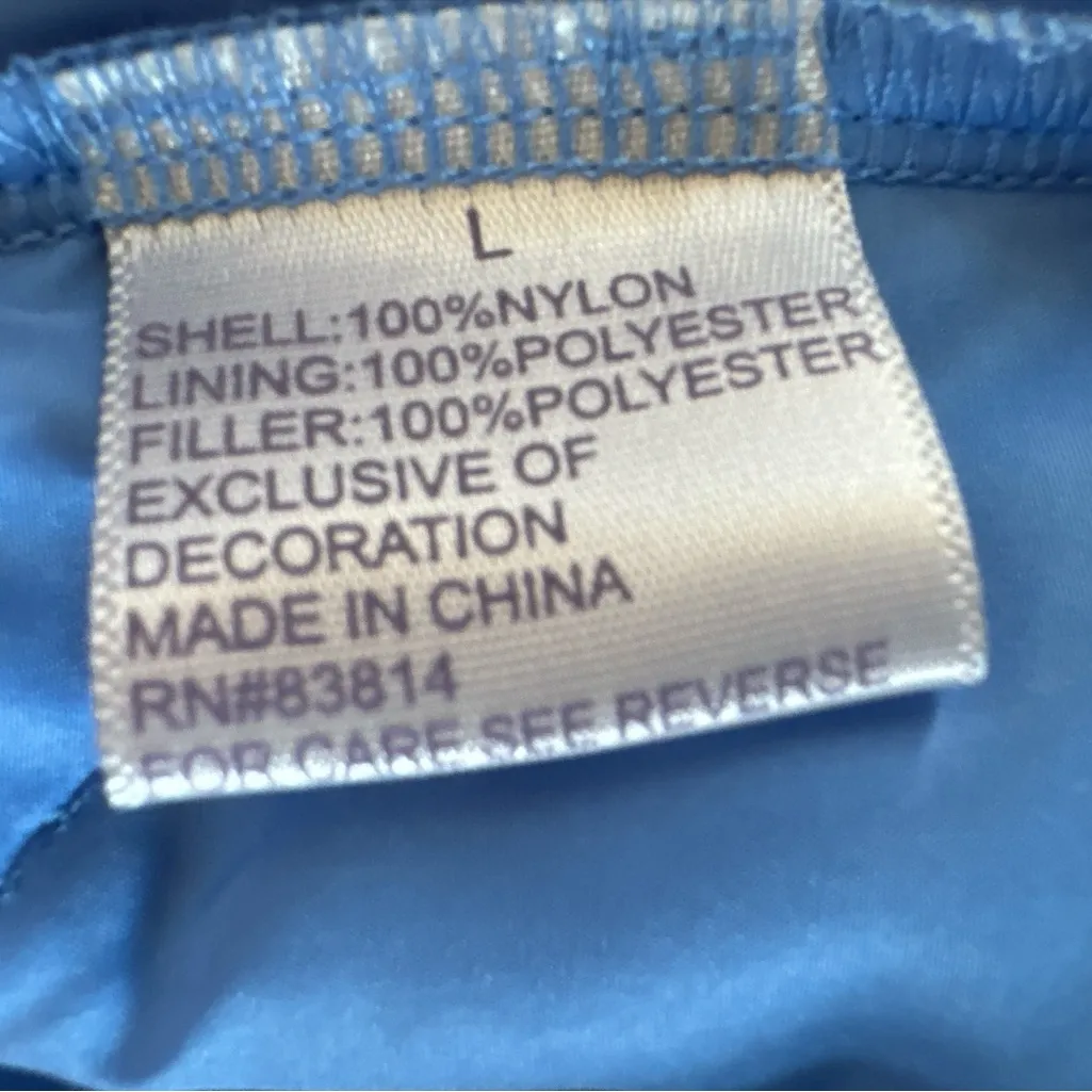 Te Verde Sky‎ Blue Quilted Outerwear Size L - Image 4