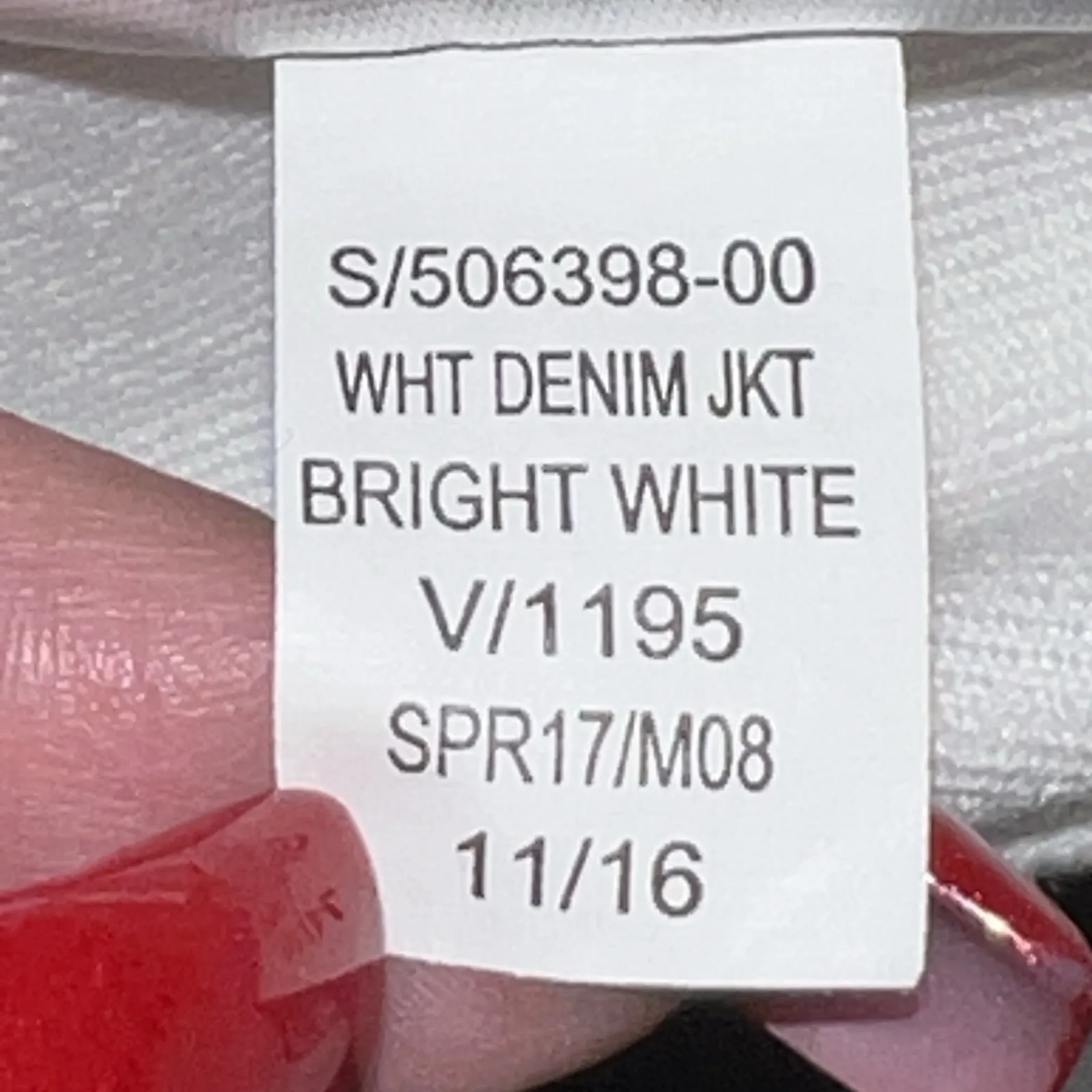 Old Navy White Denim Women's Size Large Classic Jean Jacket Retro Y2K Cotton - Image 6