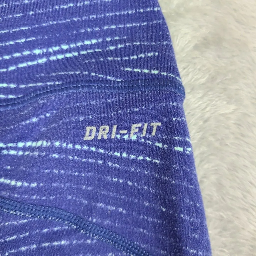 Nike‎ Running Dri-Fit Leggings Women's Size S Indigo and Teal Striped Stretch - Image 9