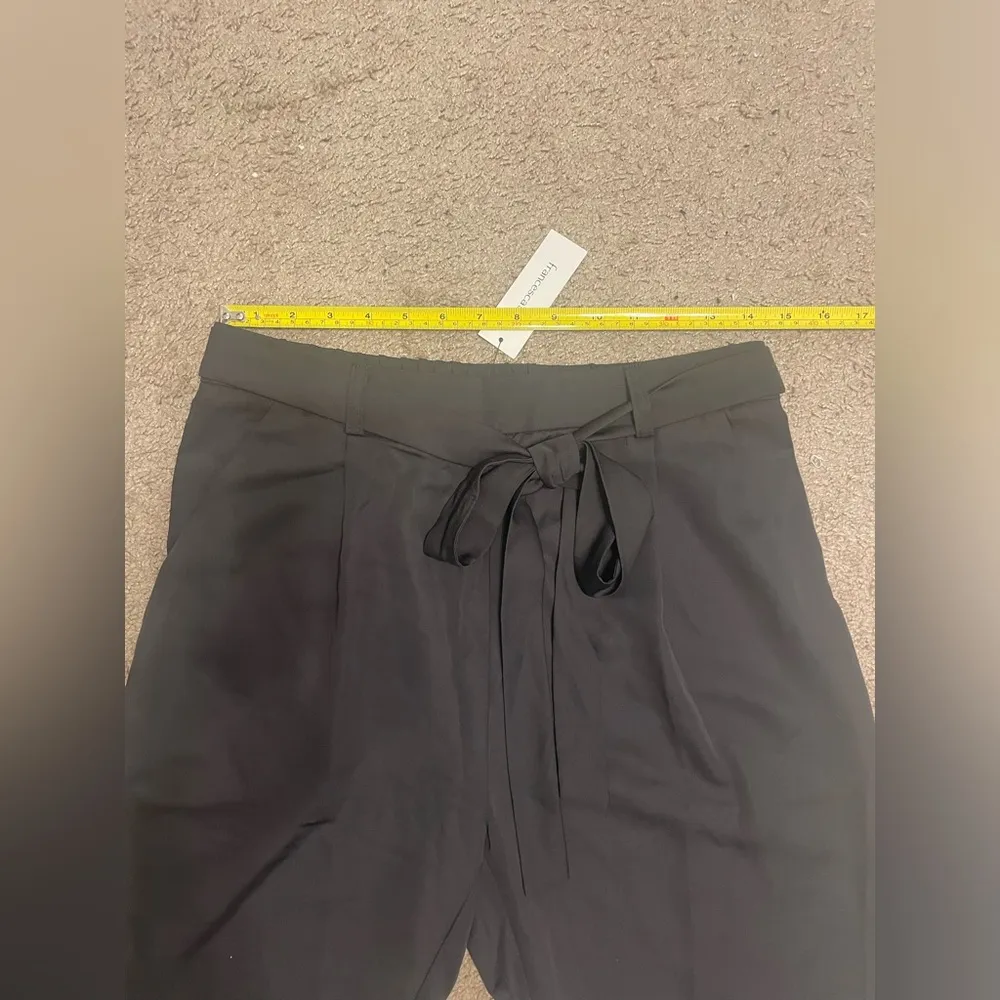 NWT Francesca’s Boutique Silk Waistband Wrap Black Dress Pants Joggers - Image 6