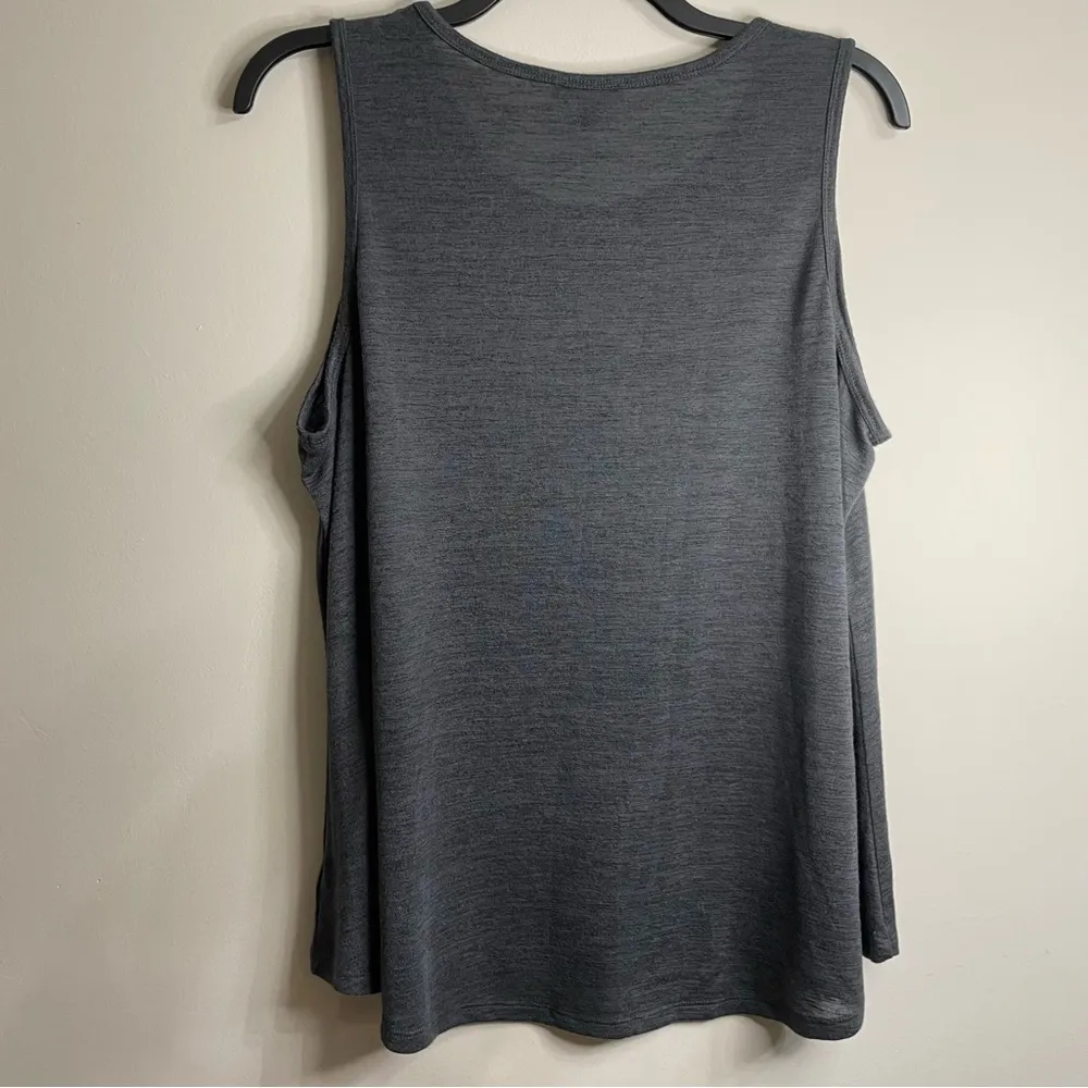 Lane Bryant Women's Plus Size  Charcoal Gray American Flag Tank Top - Image 2