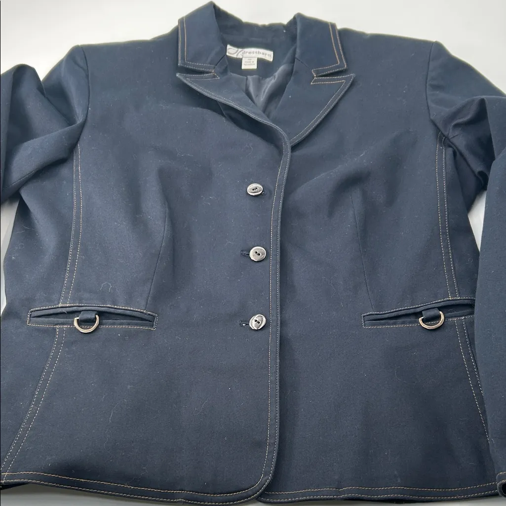 Dress Barn Dark Blue Blazer with Contrast Stitching - Image 6