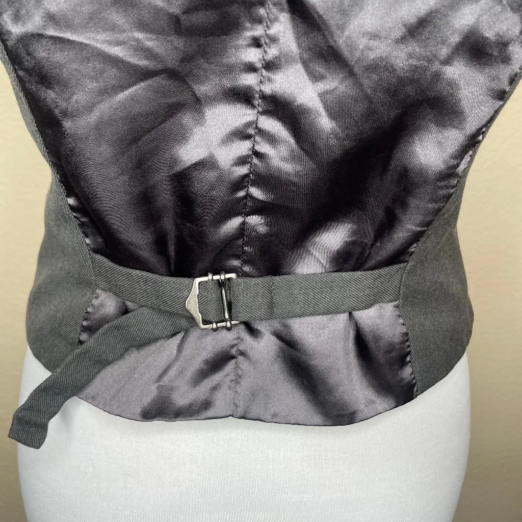 Grey Button-Front Vest Size M Workwear Business Attire - Image 5