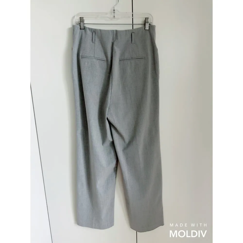 Rachel Zoe Wide leg Trousers Gray Size 6 High Waist Pleats Career Business - Image 4