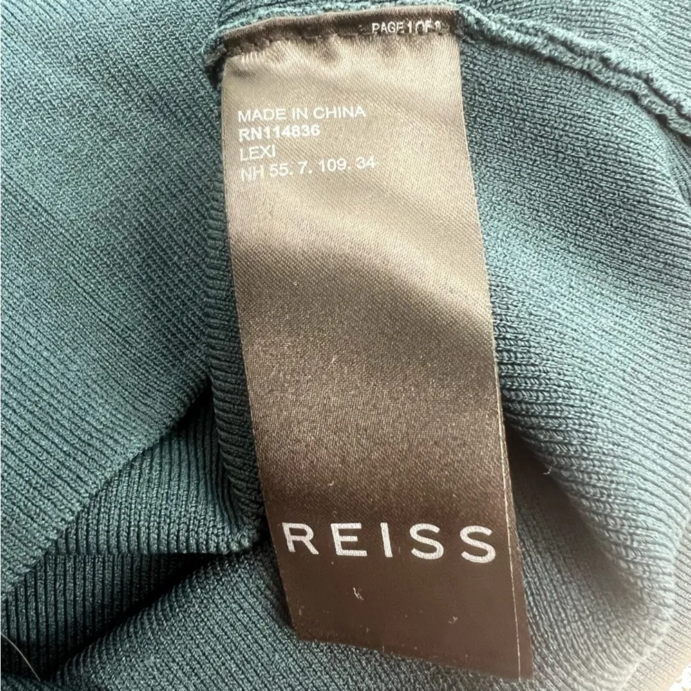 REISS Lexi Zip Neck Top teal sz M - Image 8