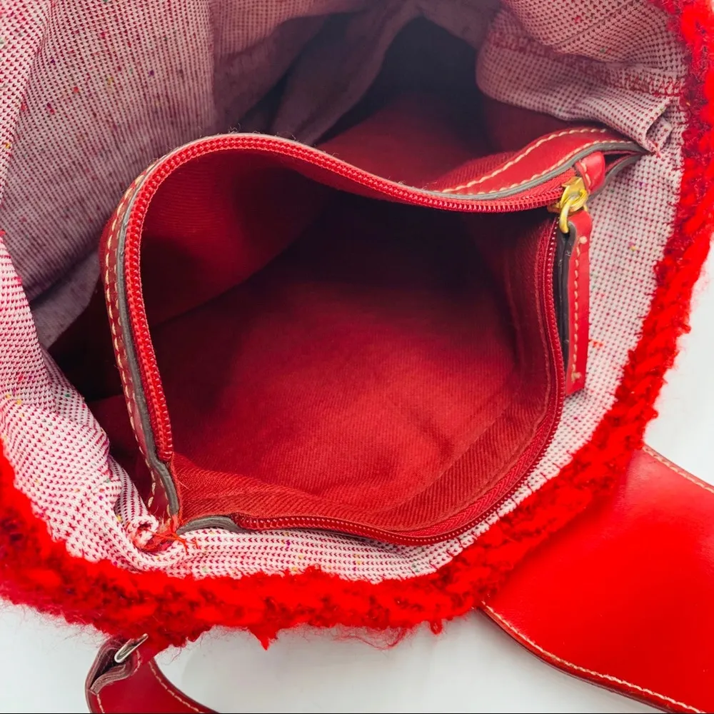 Vintage Red Sweater Bucket Style Shoulder Bag - Image 6