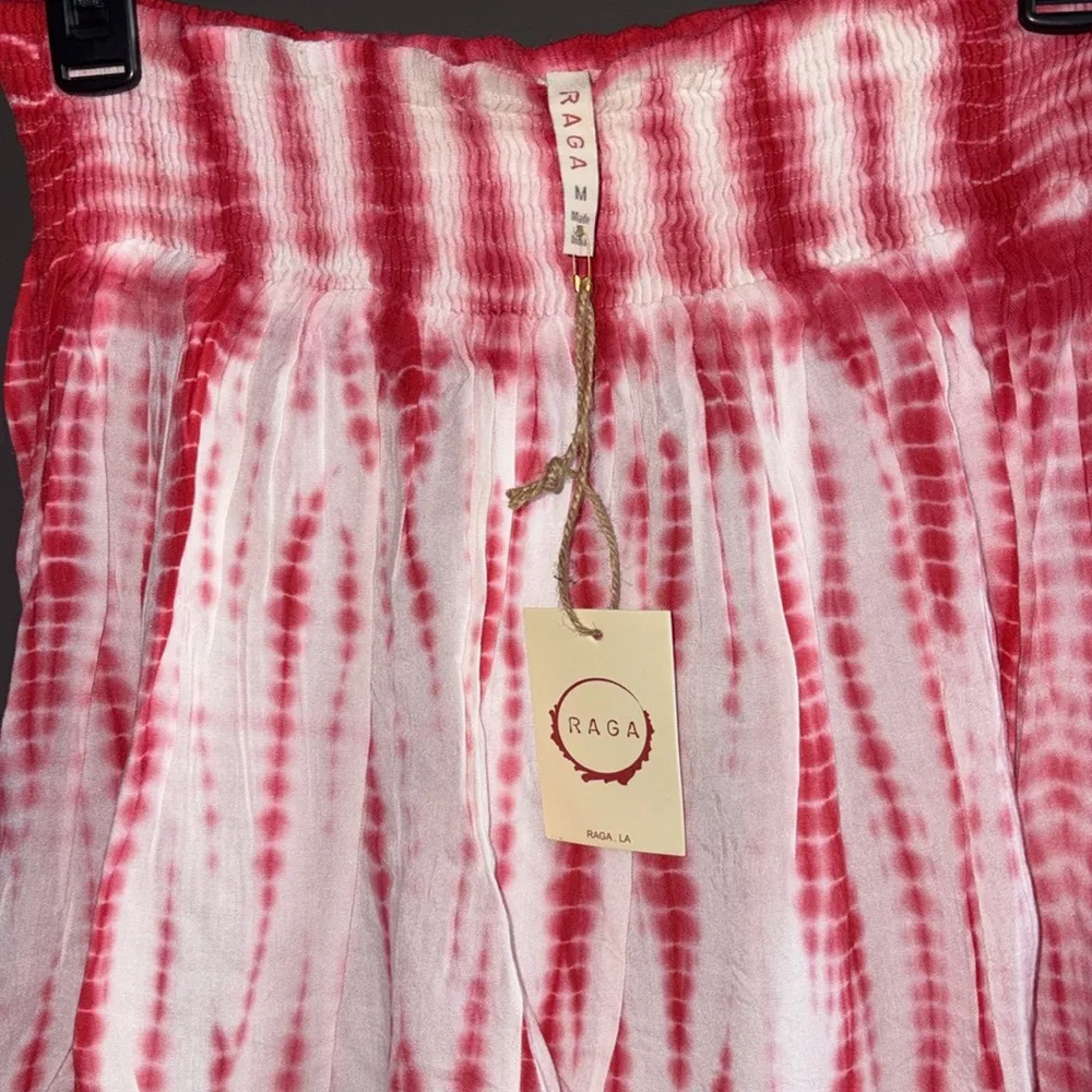 Raga Red & White Tie-Dye Smocked Waist Mini Skirt - Image 2