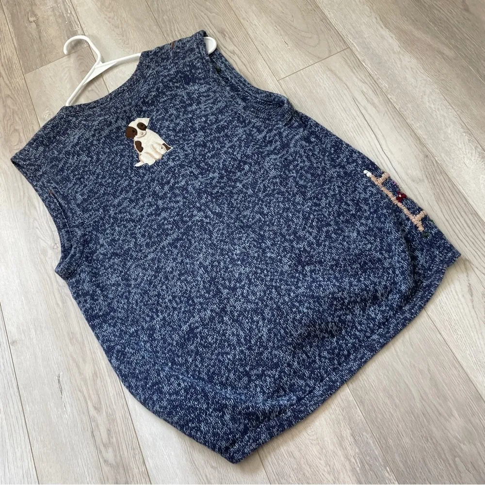 Bobbie Brooks Sweater Vest dogs embroidered womens Blue (size 14w 16w) vintage - Image 5