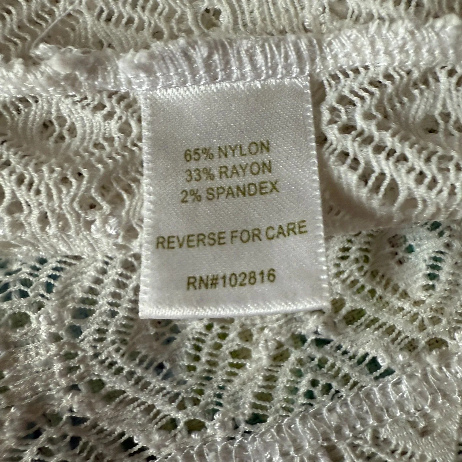 Garnet Hill White Knitted Lace Swim Coverup Dress Cotton Rayon Blend Size Small - Image 4