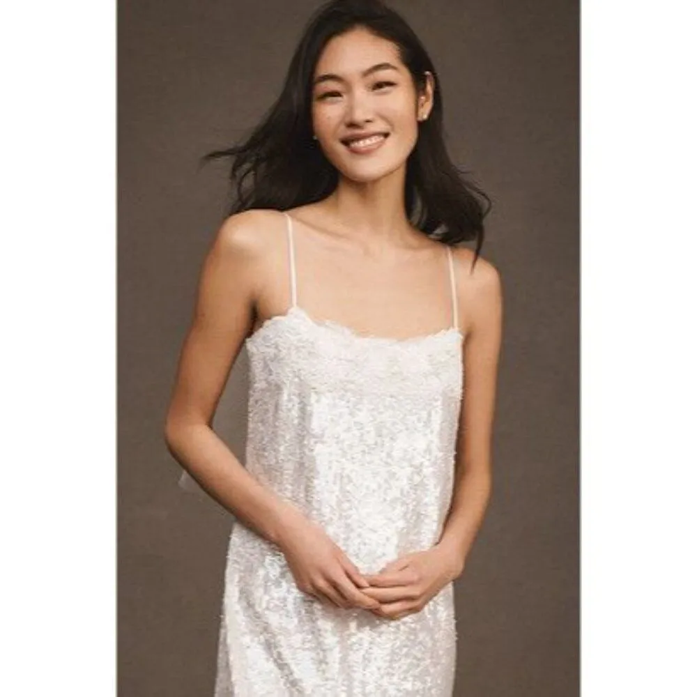 NEW BHLDN Audrey Adele Sequin Mini Shift Dress Beaded Sequin Bridal‎ Large - Image 3