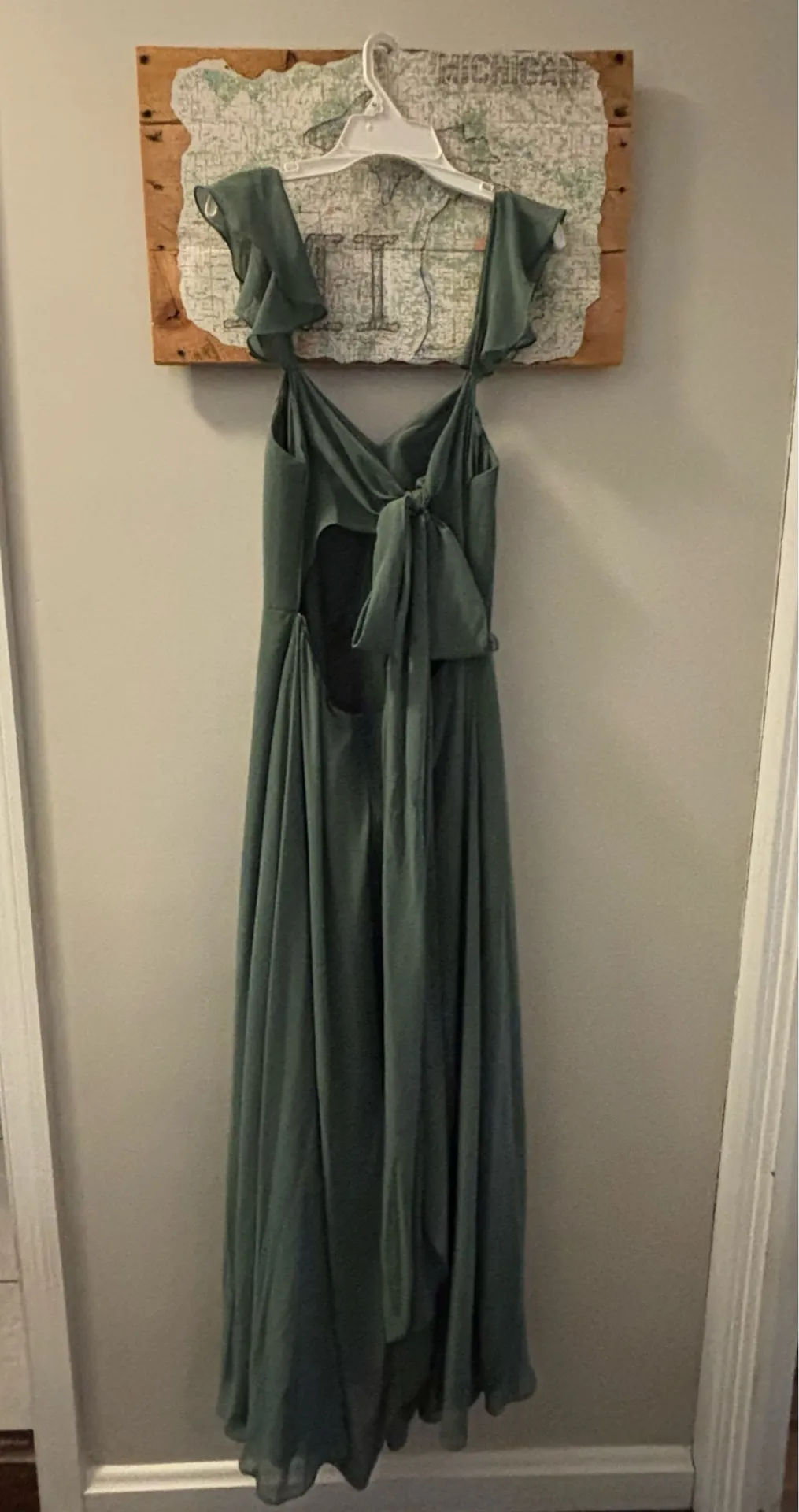 Azazie Bridesmaid Dress Eucalyptus - Image 4