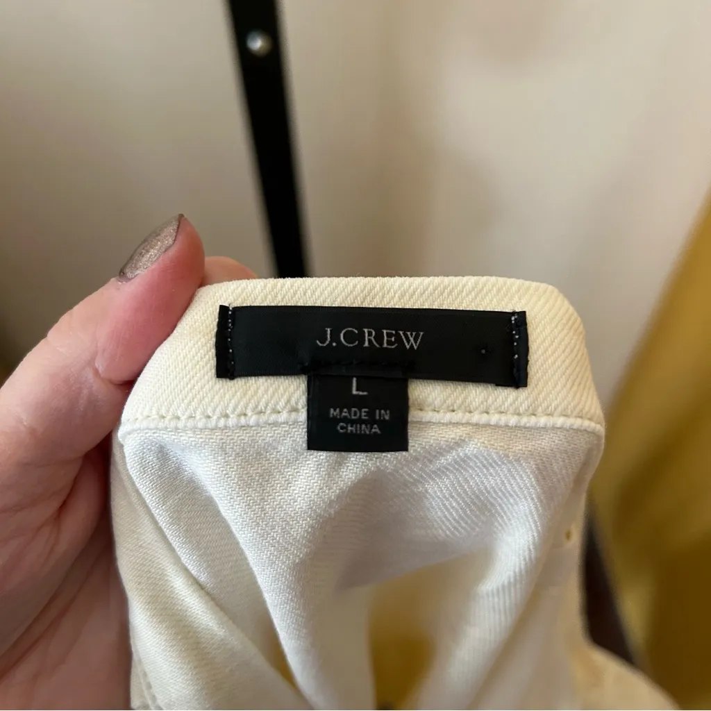 J. Crew Garment Dyed Wrap Skirt Midi Side Tie A-Line Cotton Lyocell Cream Size L - Image 5