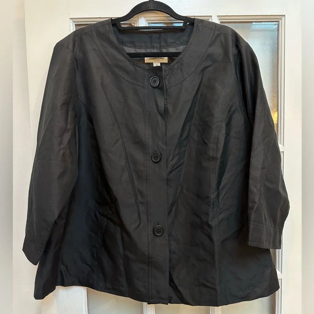 Coldwater Creek 100% Silk Lightweight Black Button-Up Jacket Plus Size 24 NWT - Image 9