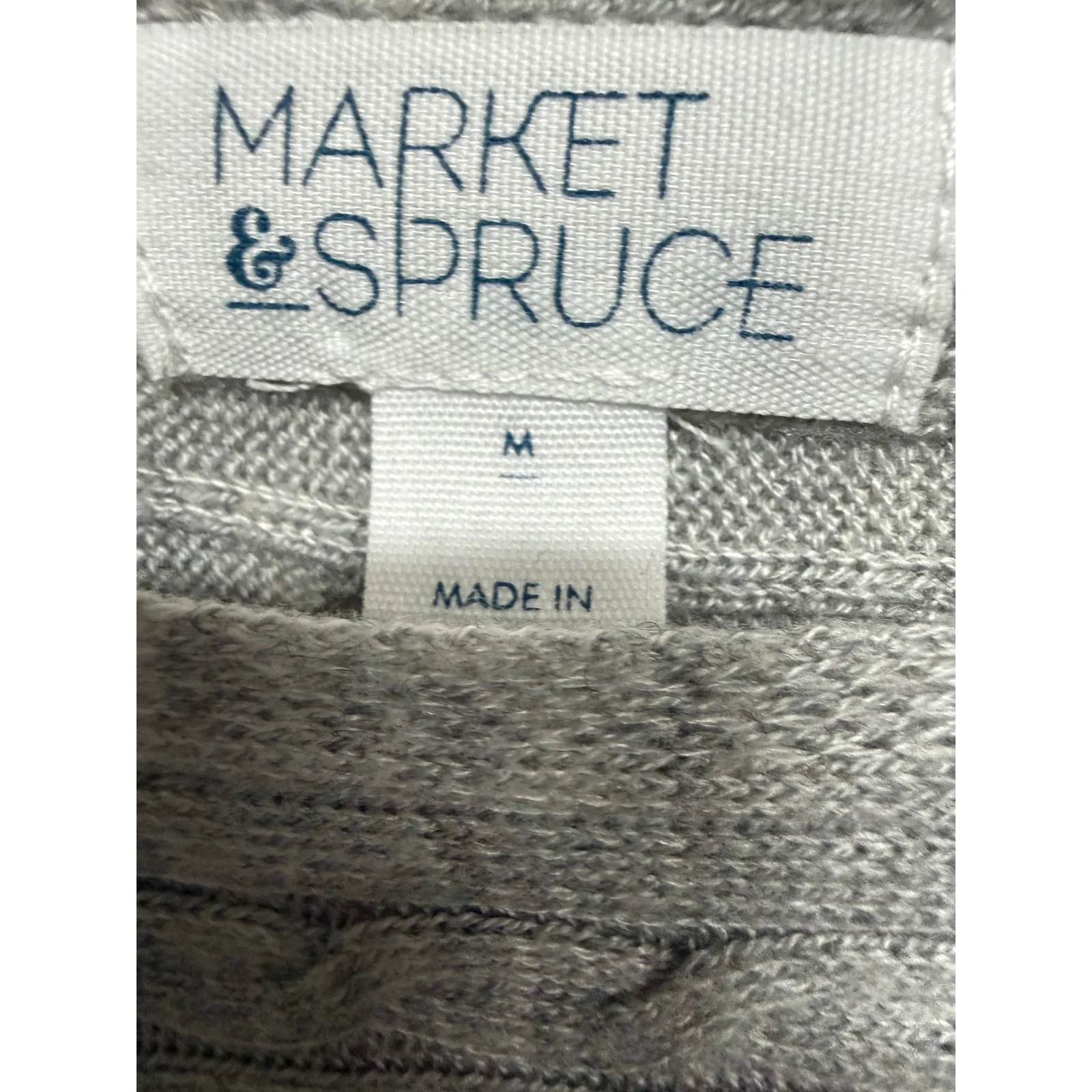 Market & Spruce Gray Knit Light Weight Sweater Size Medium Cashmere Silk Blend - Image 5