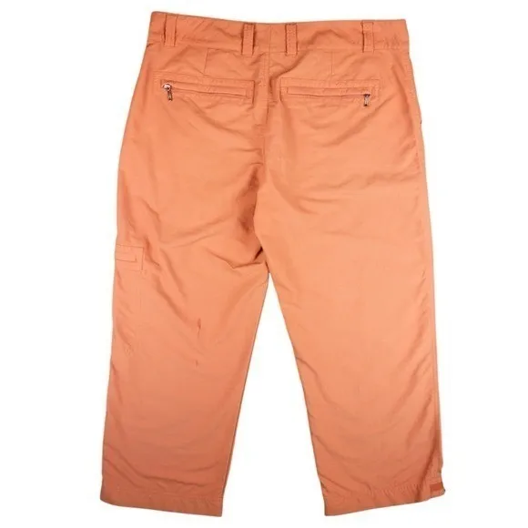 Royal Robbins Orange Nylon Utility Outdoor Hiking Crop Pants Women's Size 8 - Image 6